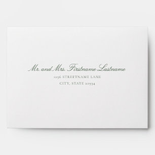 Dark Green Monogram Wedding Envelope
