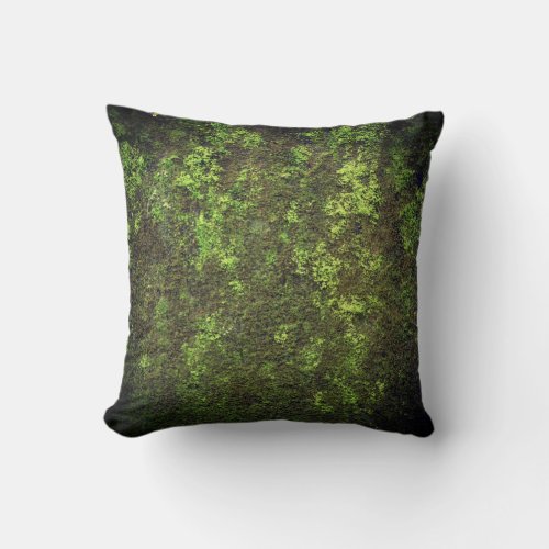 Dark Green Moss Throw Pillow