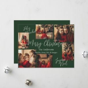 Dark Green Multi Language Holiday Card