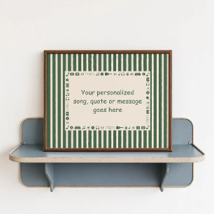 Dark Green Music Note Poster - Custom Gift