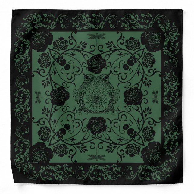 Dark Green Nature Core Toad Bandana (Front)
