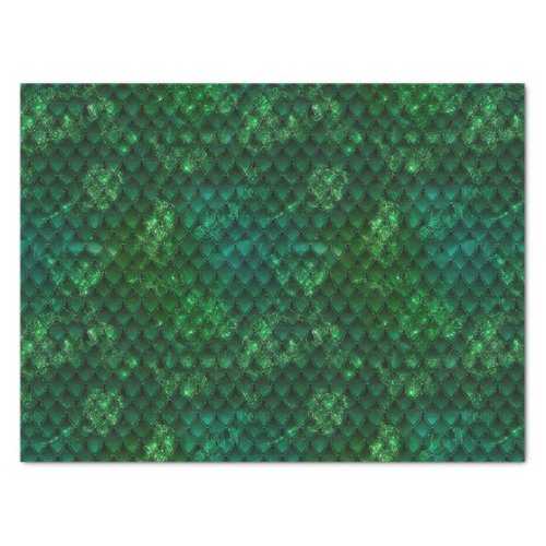 Dark Green Ombre  Sparkles Dragon Scales Tissue Paper