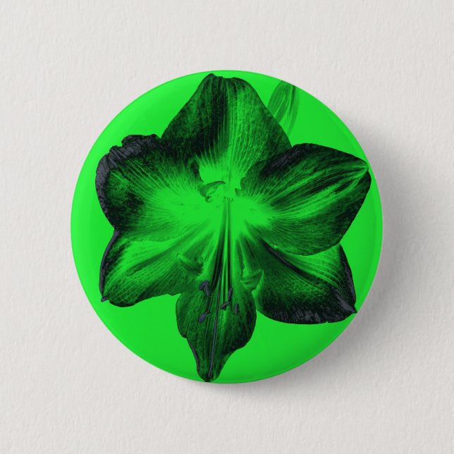 Dark Green on Light Green Amaryllis Button (Front)