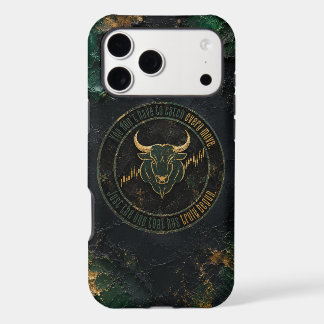 Dark Green Paint Grunge Bull Design iPhone 17 Pro Max Case