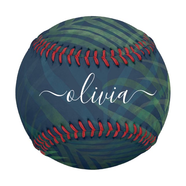Dark Green Palm Leaves Baseball – Tropical Jungle  (Front)
