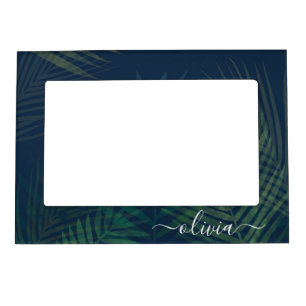 Dark Green Palm Leaves Magnetic Frame – Tropical