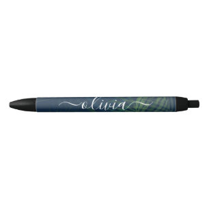 Dark Green Palm Leaves Pattern Pen – Tropical