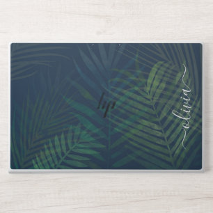 Dark Green Palm Leaves Tropical Laptop Skin 