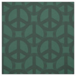 Dark Green Peace Sign Fabric