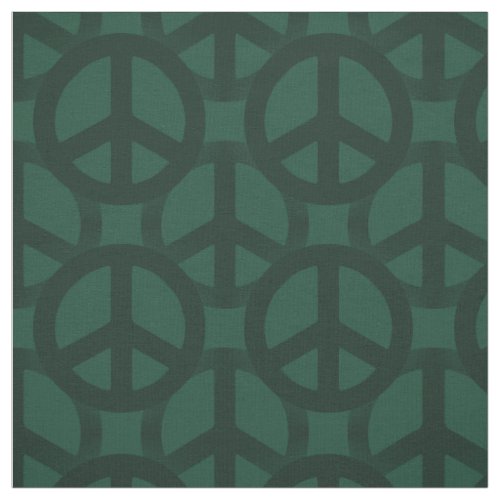 Dark Green Peace Sign Fabric