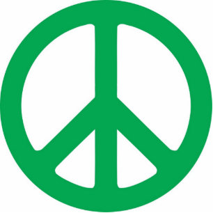 Dark Green Peace Symbol Pin Statuette