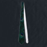 Dark Green Peacock Tie<br><div class="desc">Abstract peacock feather design in dark greens and blues.</div>