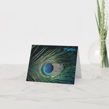 Dark Green Peacock Wedding Thank You Cards by Peacocks at Zazzle