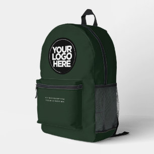 Dark Green   Personalized Corporate Logo and Text Printed Backpack