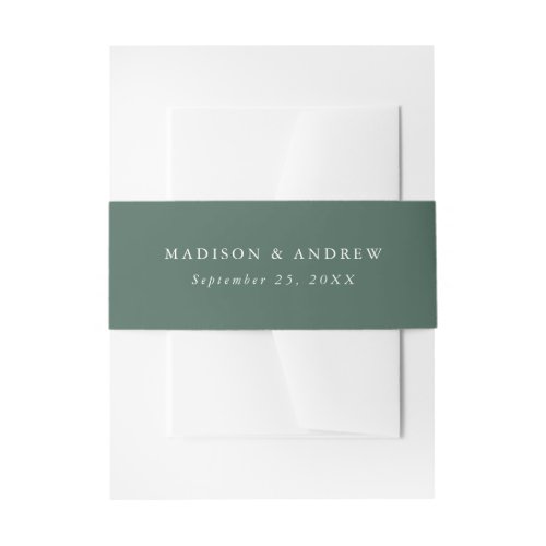 Dark Green Personalized Invitation Belly Band