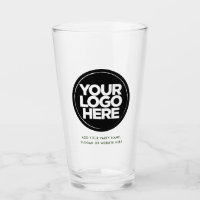 Dark Green Personalized Logo and Text Beer Glasses