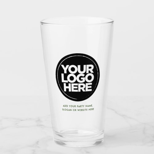 Dark Green Personalized Logo and Text Beer Glasses