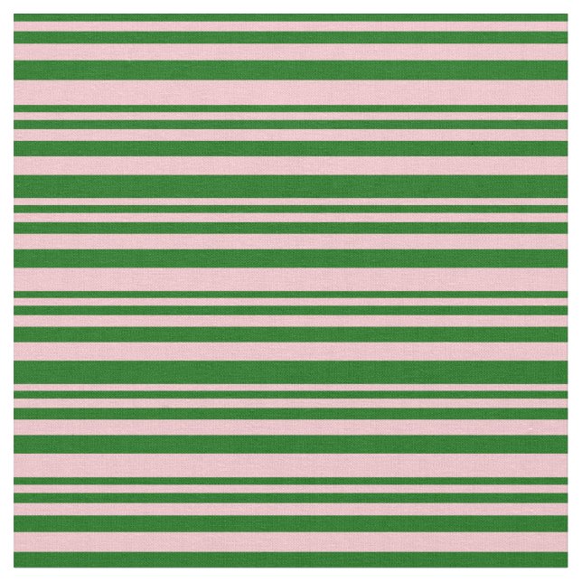 Dark Green & Pink Lines Pattern Fabric (Close Up)
