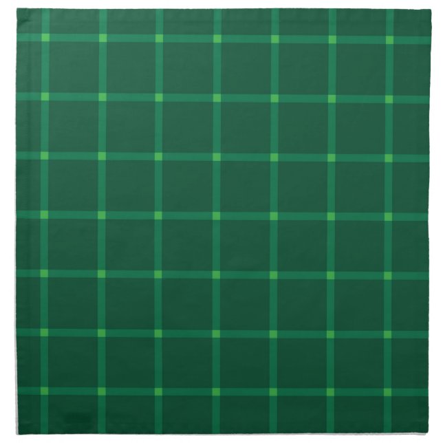 Dark green plaid festive traditional winter cloth napkin (Front)