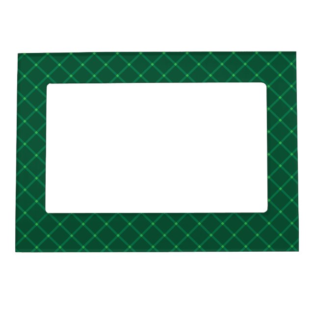 Dark green plaid pattern magnetic frame (Front)