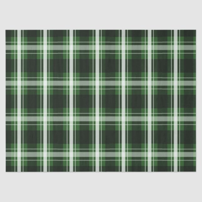 Dark Green Plaid Tissue Paper (Front)
