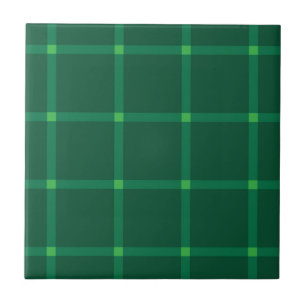 Dark green plaid traditional pattern ceramic tile
