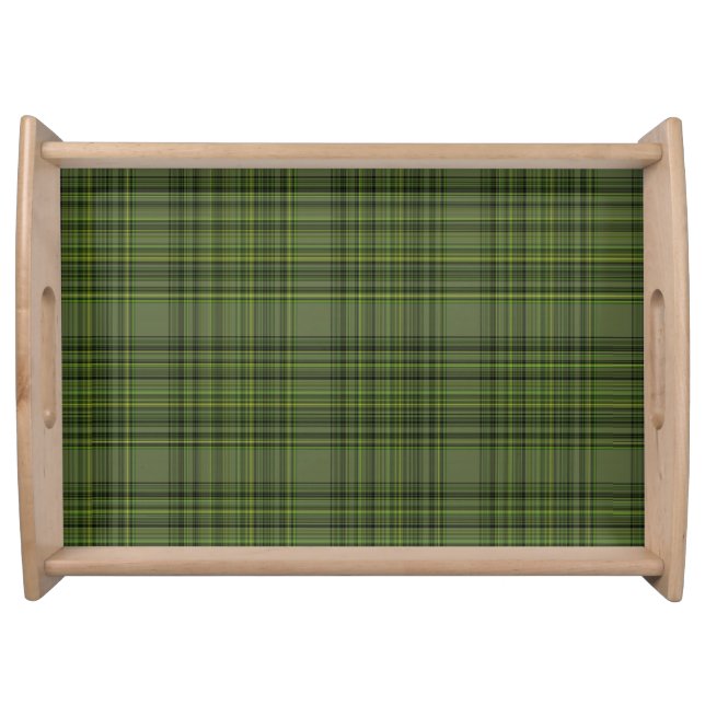 Dark Green Plaid (viats) Serving Tray (Front)