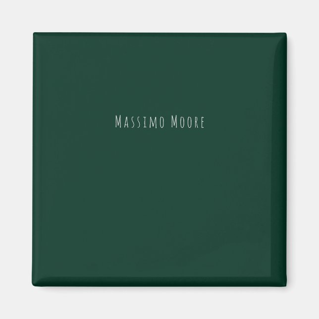 Dark Green Plain Elegant Casual Own Name Magnet (Front)