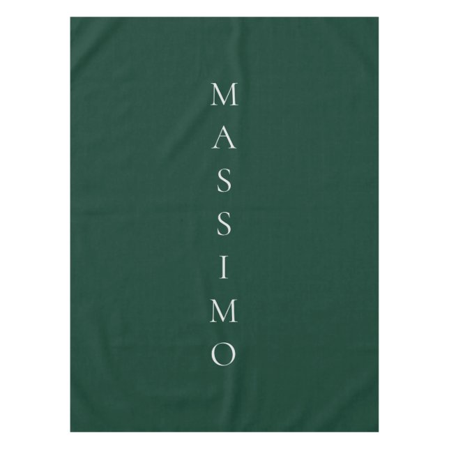 Dark Green Plain Elegant Casual Own Name Tablecloth (Front)