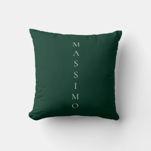 Dark Green Plain Elegant Casual Own Name Throw Pillow