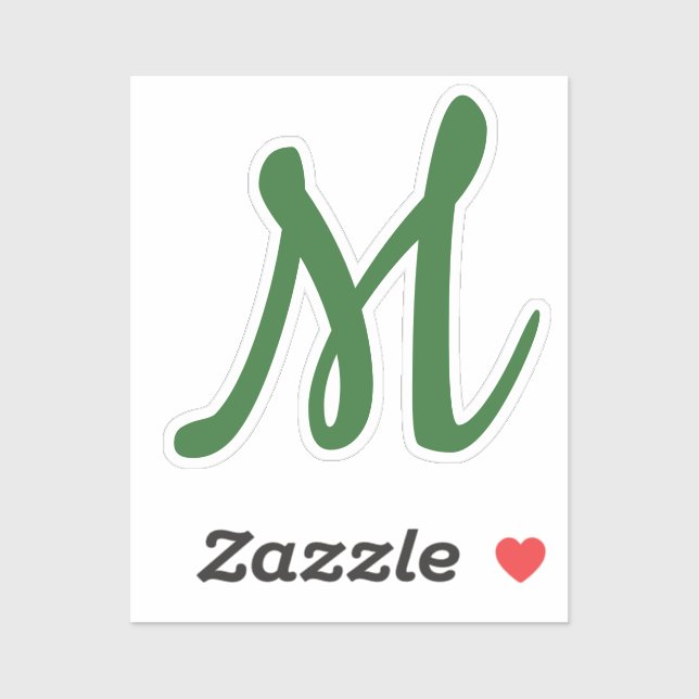 Dark Green Plain Elegant Modern Own Name Monogram Sticker (Sheet)
