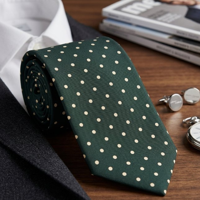 Dark Green Polka Dot Neck Tie (Creator Uploaded)