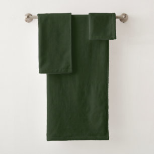 Dark Green Poly Cotton  Bath Towel Set