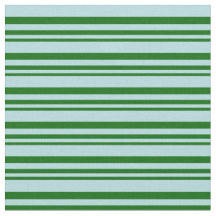 Dark Green & Powder Blue Colored Stripes Fabric