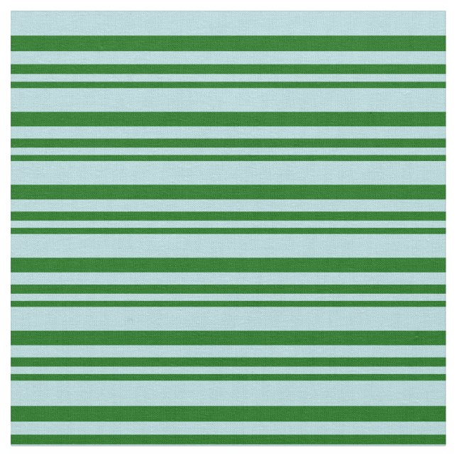 Dark Green & Powder Blue Colored Stripes Fabric (Close Up)