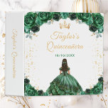 Dark Green Princess Quinceañera 3 Ring Binder<br><div class="desc">This elegant and glamorous Quinceañera binder is perfect as a party planner, photo album or guest book. The design features a beautiful princess with dark hair in a dark green ball gown. The text combines handwritten script and modern sans serif fonts for a classy and sophisticated look. The floral arrangements...</div>