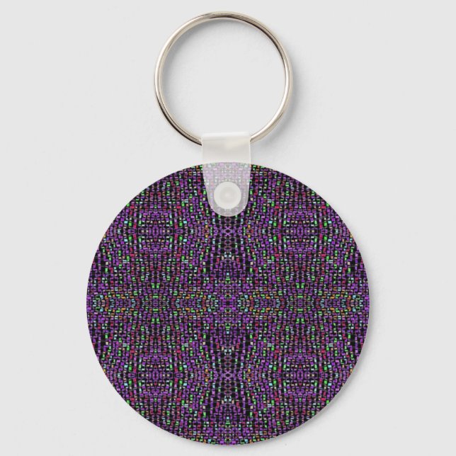 Dark Green-Purple Abstract Keychain (Front)