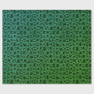 Dark Green Puzzle Wrapping Paper