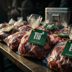 Dark Green Qurbani Eid Al-Adha Favor Tags