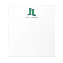 Dark Green Rain Boots Notepad