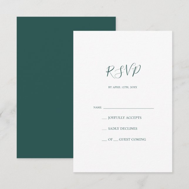 Dark Green RSVP Card (Front/Back)