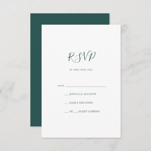 Dark Green RSVP Card