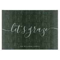 Dark Green Script Charcuterie Family Grazing Board