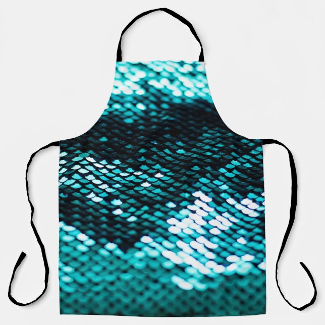 Dark green sequin shiny texture apron (Front)