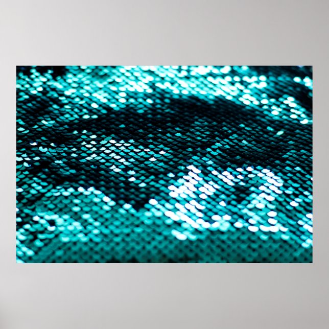 Dark green sequin shiny texture poster (Front)