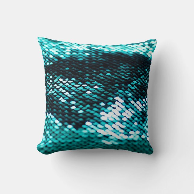 Dark green sequin shiny texture throw pillow (Front)