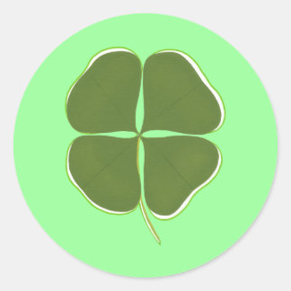 Dark Green Shamrock, Four Leaf Clover stickers