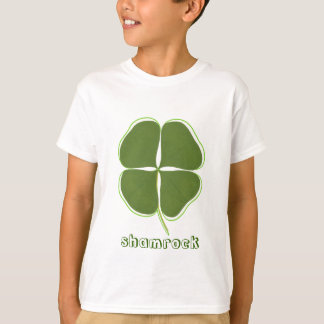 Dark Green Shamrock with outline, t shirts