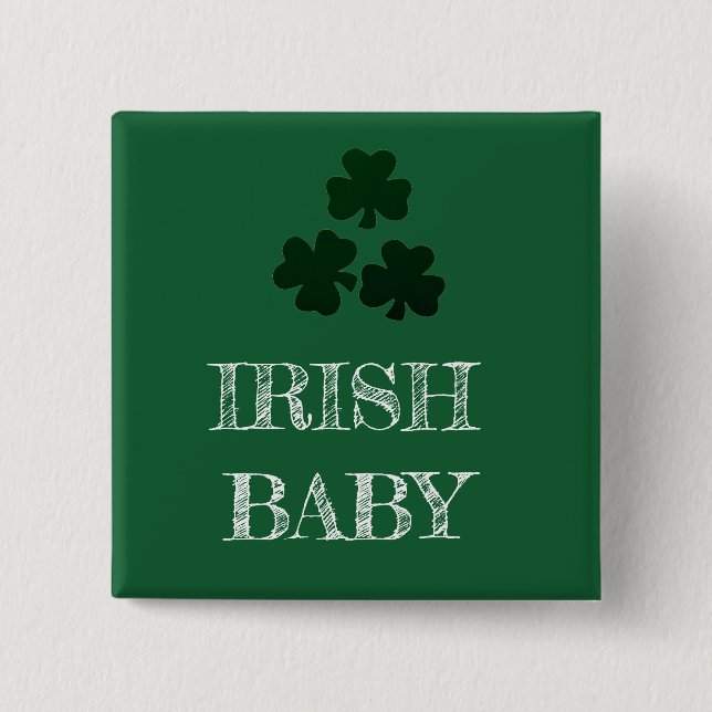 Dark Green Shamrocks Button (Front)