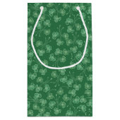 Dark Green Shamrocks Pattern Small Gift Bag (Back)
